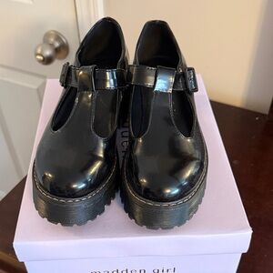 Madden Girl Glossy Black Platform Shoes